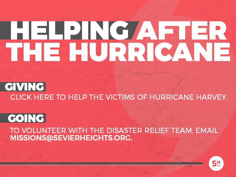 Promotional image for helping after Hurricane Harvey